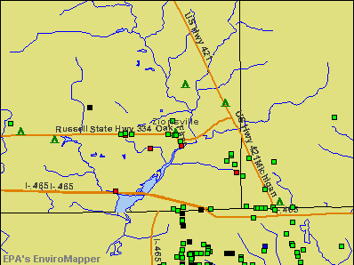 Zionsville, Indiana environmental map by EPA