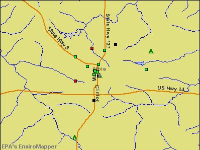 Albia, Iowa environmental map by EPA