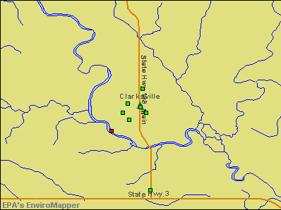 Clarksville, Iowa environmental map by EPA