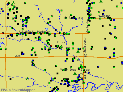 Clive, Iowa environmental map by EPA