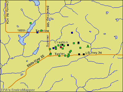 Creston, Iowa environmental map by EPA