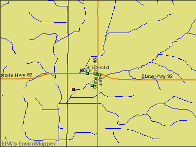 Griswold, Iowa environmental map by EPA