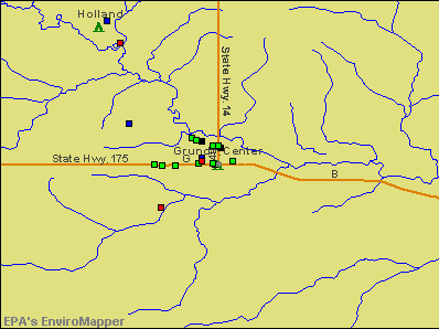 Grundy Center, Iowa environmental map by EPA