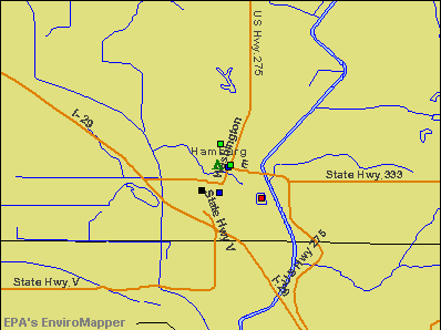 Hamburg, Iowa environmental map by EPA