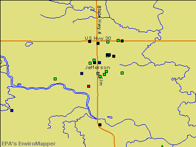 Jefferson, Iowa environmental map by EPA