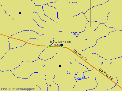 New London, Iowa environmental map by EPA