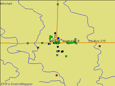Osage, Iowa environmental map by EPA