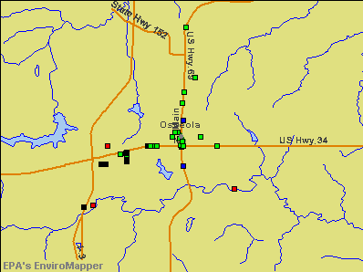 Osceola, Iowa environmental map by EPA