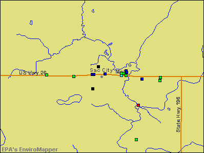 Sac City, Iowa environmental map by EPA