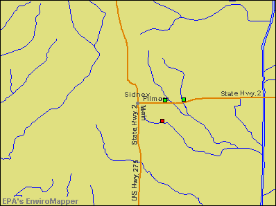 Sidney, Iowa environmental map by EPA
