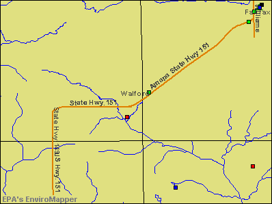 Walford, Iowa environmental map by EPA