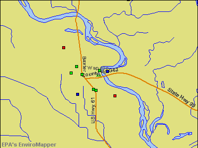Wapello, Iowa environmental map by EPA