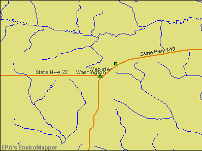 Webster, Iowa environmental map by EPA