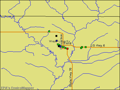 West Liberty, Iowa environmental map by EPA