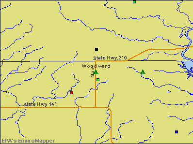Woodward, Iowa environmental map by EPA