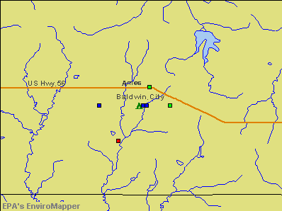 Baldwin City, Kansas environmental map by EPA