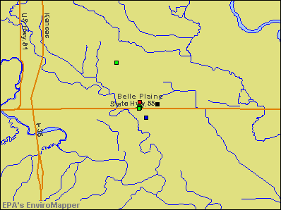Belle Plaine, Kansas environmental map by EPA