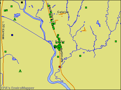 Derby, Kansas environmental map by EPA