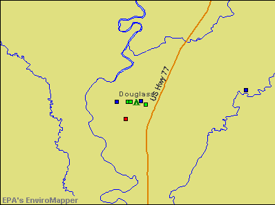 Douglass, Kansas environmental map by EPA