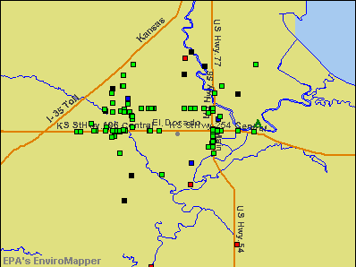 El Dorado, Kansas environmental map by EPA