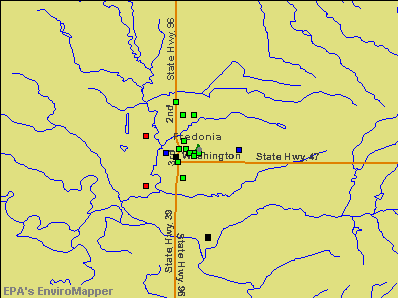 Fredonia, Kansas environmental map by EPA