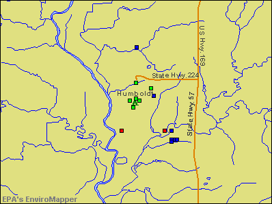 Humboldt, Kansas environmental map by EPA