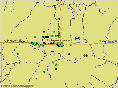 Independence, Kansas environmental map by EPA