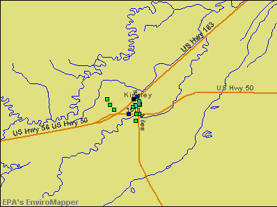 Kinsley, Kansas environmental map by EPA