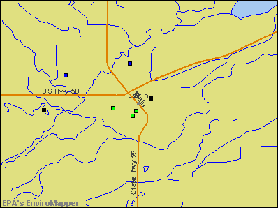 Lakin, Kansas environmental map by EPA