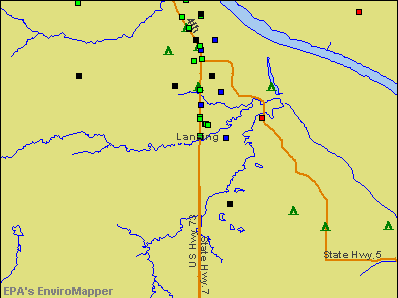Lansing, Kansas environmental map by EPA
