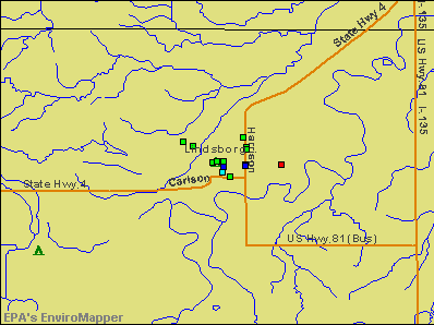 Lindsborg, Kansas environmental map by EPA