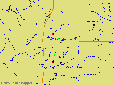 Louisburg, Kansas environmental map by EPA