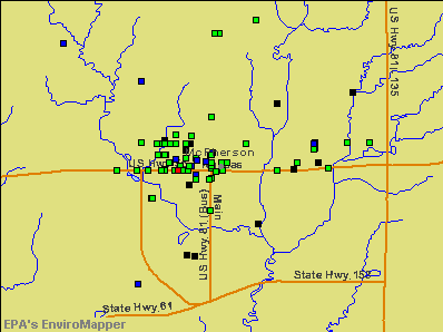 McPherson, Kansas environmental map by EPA