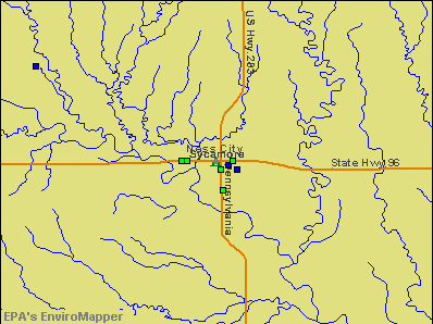 Ness City, Kansas environmental map by EPA