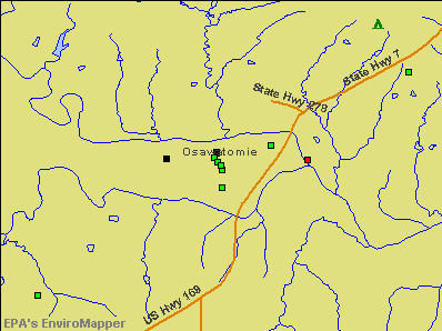 Osawatomie, Kansas environmental map by EPA