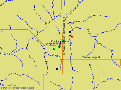 Oskaloosa, Kansas environmental map by EPA