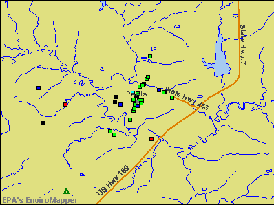 Paola, Kansas environmental map by EPA