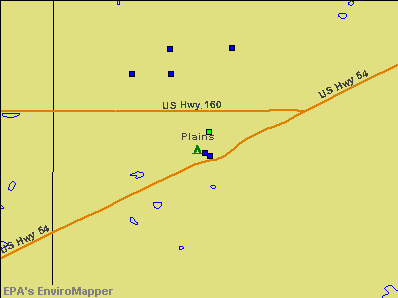 Plains, Kansas environmental map by EPA