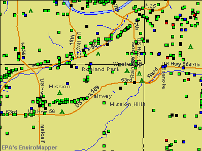 Roeland Park, Kansas environmental map by EPA