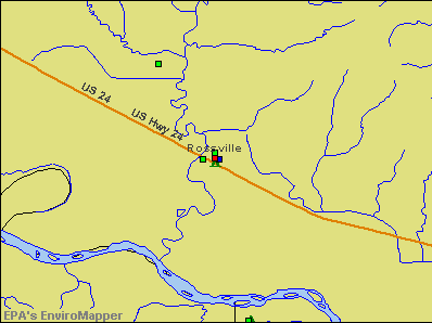 Rossville, Kansas environmental map by EPA