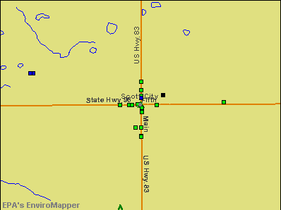 Scott City, Kansas environmental map by EPA