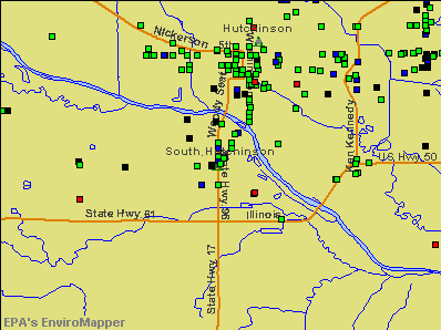 South Hutchinson, Kansas environmental map by EPA