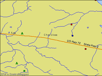 Cherokee, Alabama environmental map by EPA