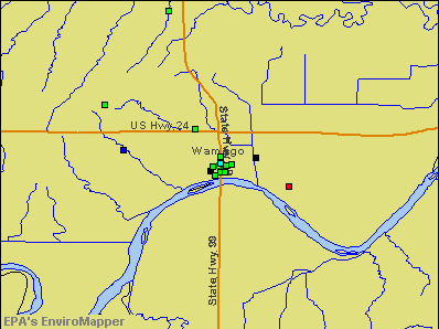 Wamego, Kansas environmental map by EPA
