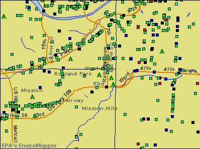 Westwood, Kansas environmental map by EPA