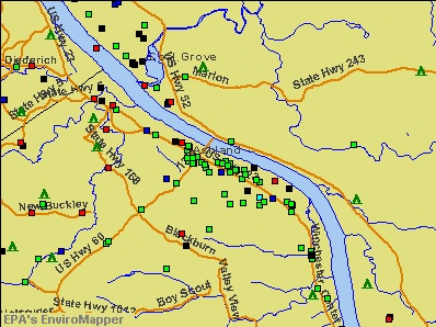 Ashland, Kentucky environmental map by EPA