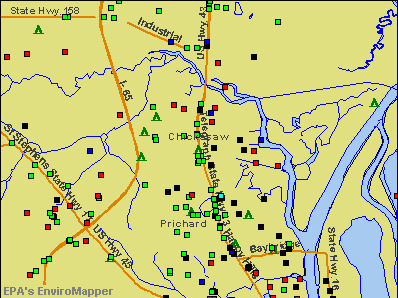 Chickasaw, Alabama environmental map by EPA