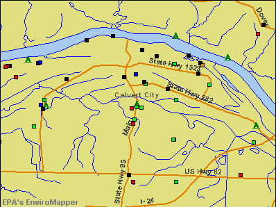 Calvert City, Kentucky environmental map by EPA