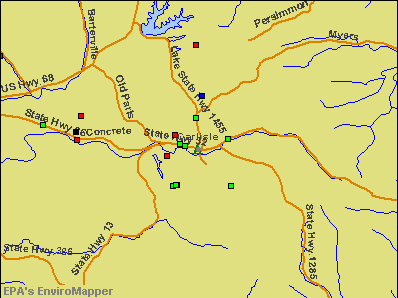 Carlisle, Kentucky environmental map by EPA