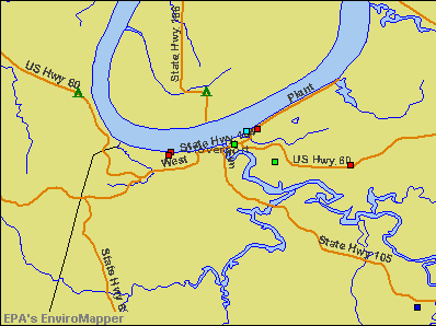 Cloverport, Kentucky environmental map by EPA